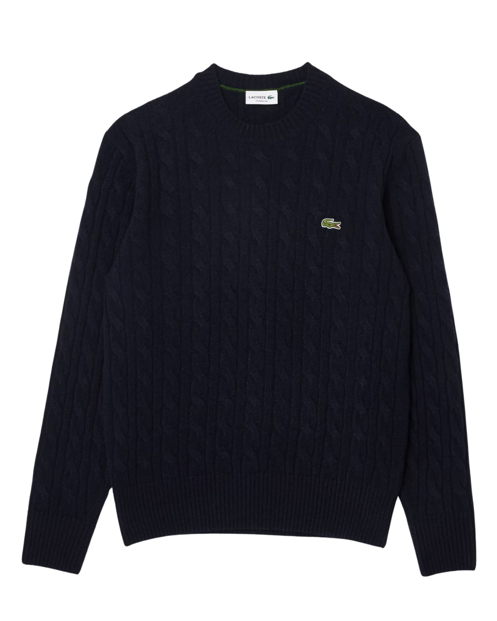 Lacoste Lacoste Carded Wool Cable Knit Crew Neck Sweater variant