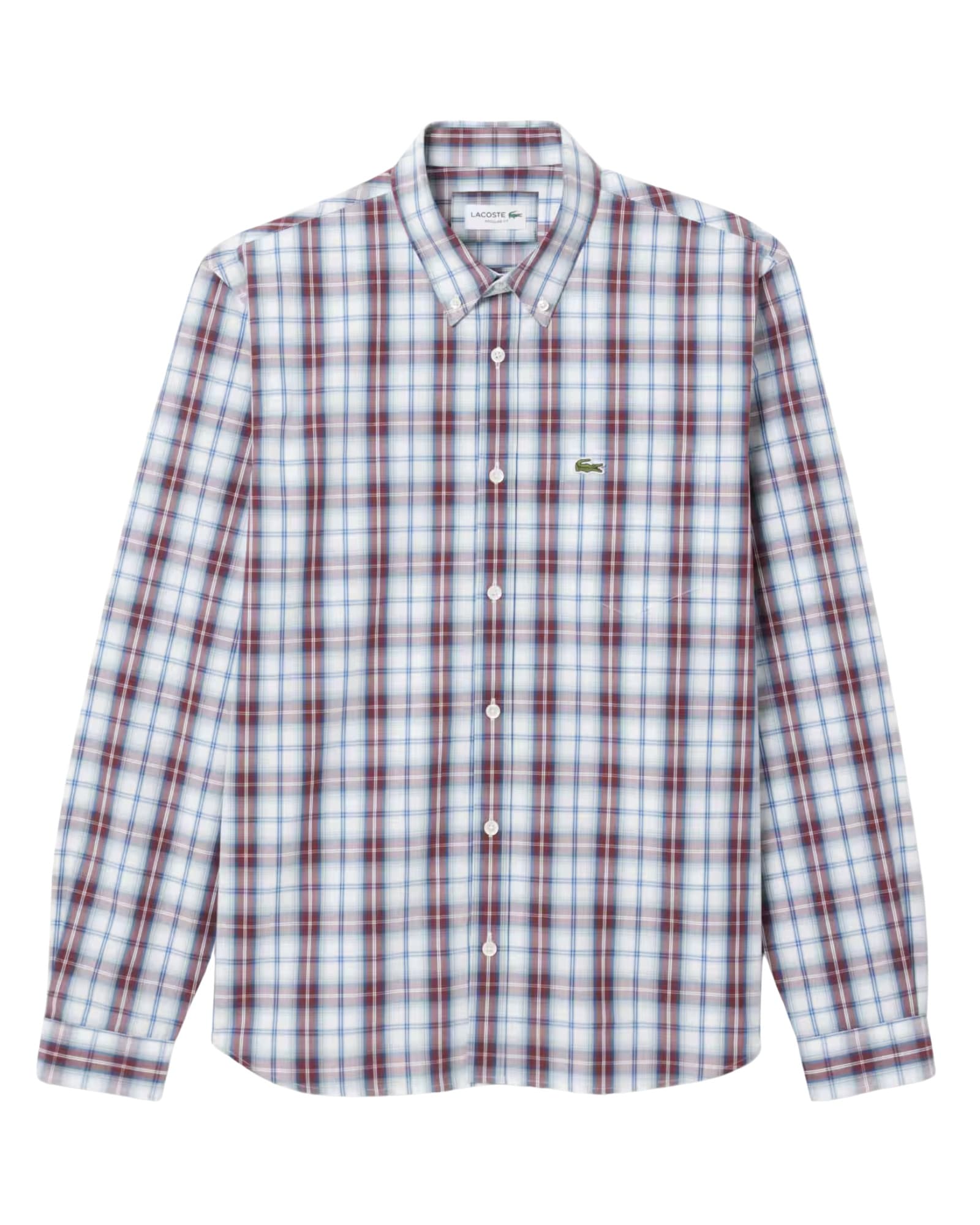 Lacoste Regular Fit Plaid Poplin Shirt