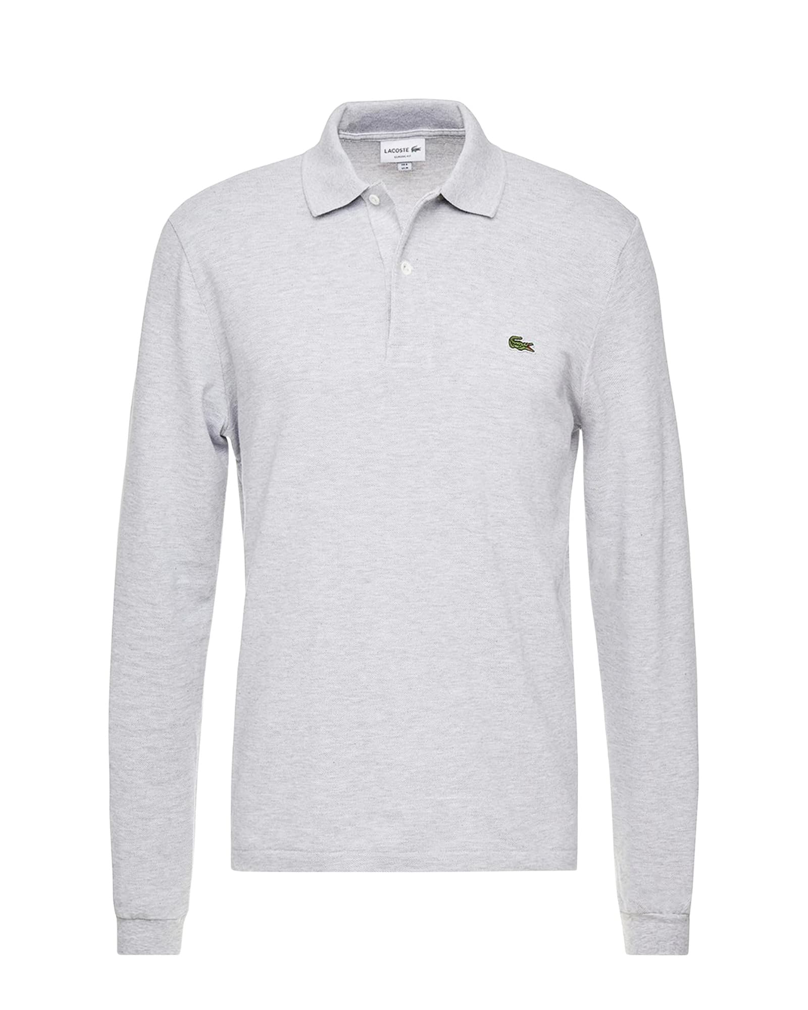 Lacoste Original Long Sleeve Heathered Cotton Polo Shirt